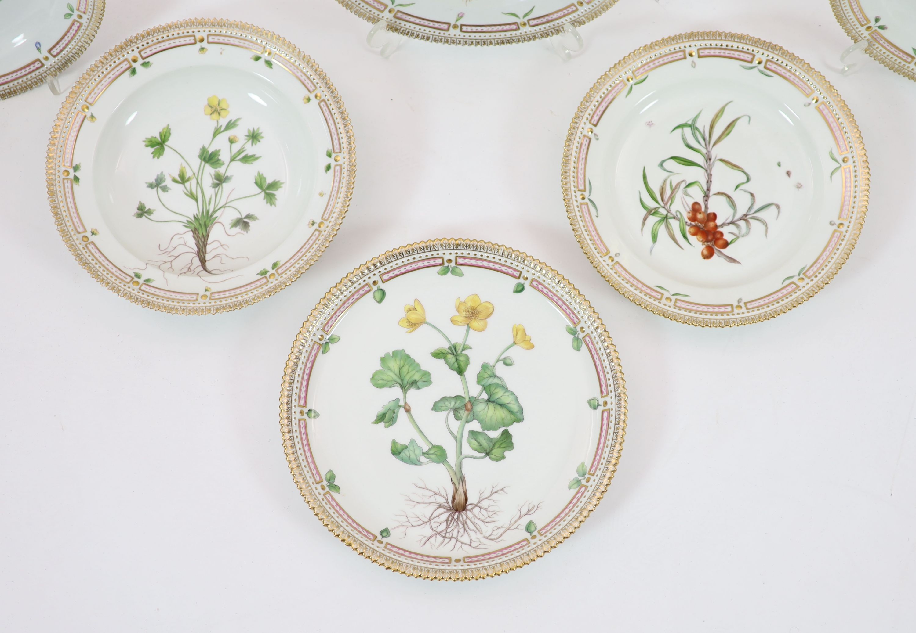 A Royal Copenhagen 'Flora Danica' part dinner service,